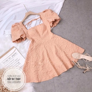 Bigsize Đầm cổ vuông cột nơ D618