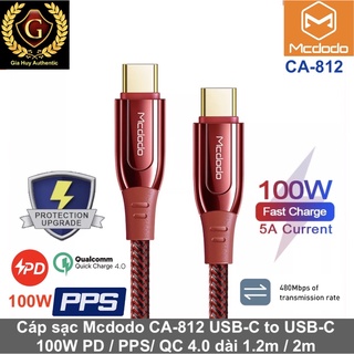 Cáp sạc nhanh MCDODO CA-812 USB-C to USB-C PD/PPS 100W chiều dài 1.2m & 2m