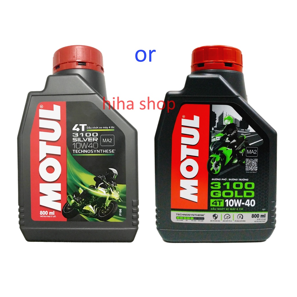 Dầu nhớt xe số 0.8L MOTUL 3100 SILVER, 3100 GOLD 10W40 - nhớt xe máy 4T