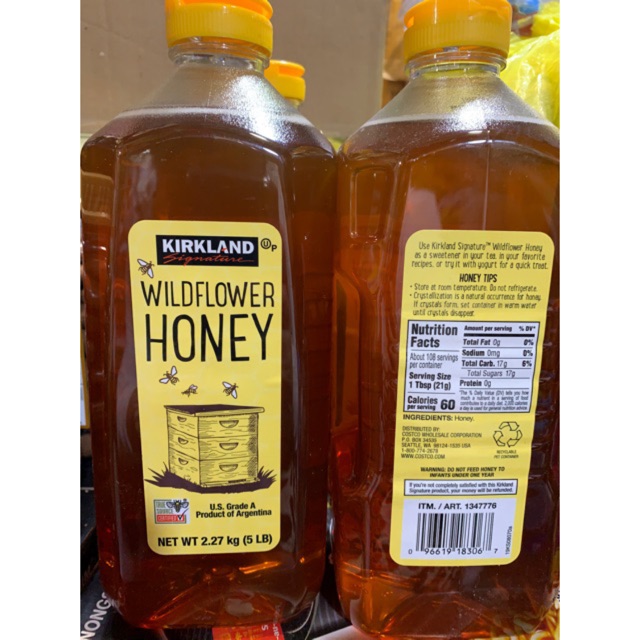 Mẫu Mới - Mật  Ong Mỹ WildFlower Honey Kirkland - 2.27kg