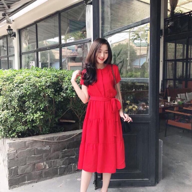 Váy cúc thắt eo 99k