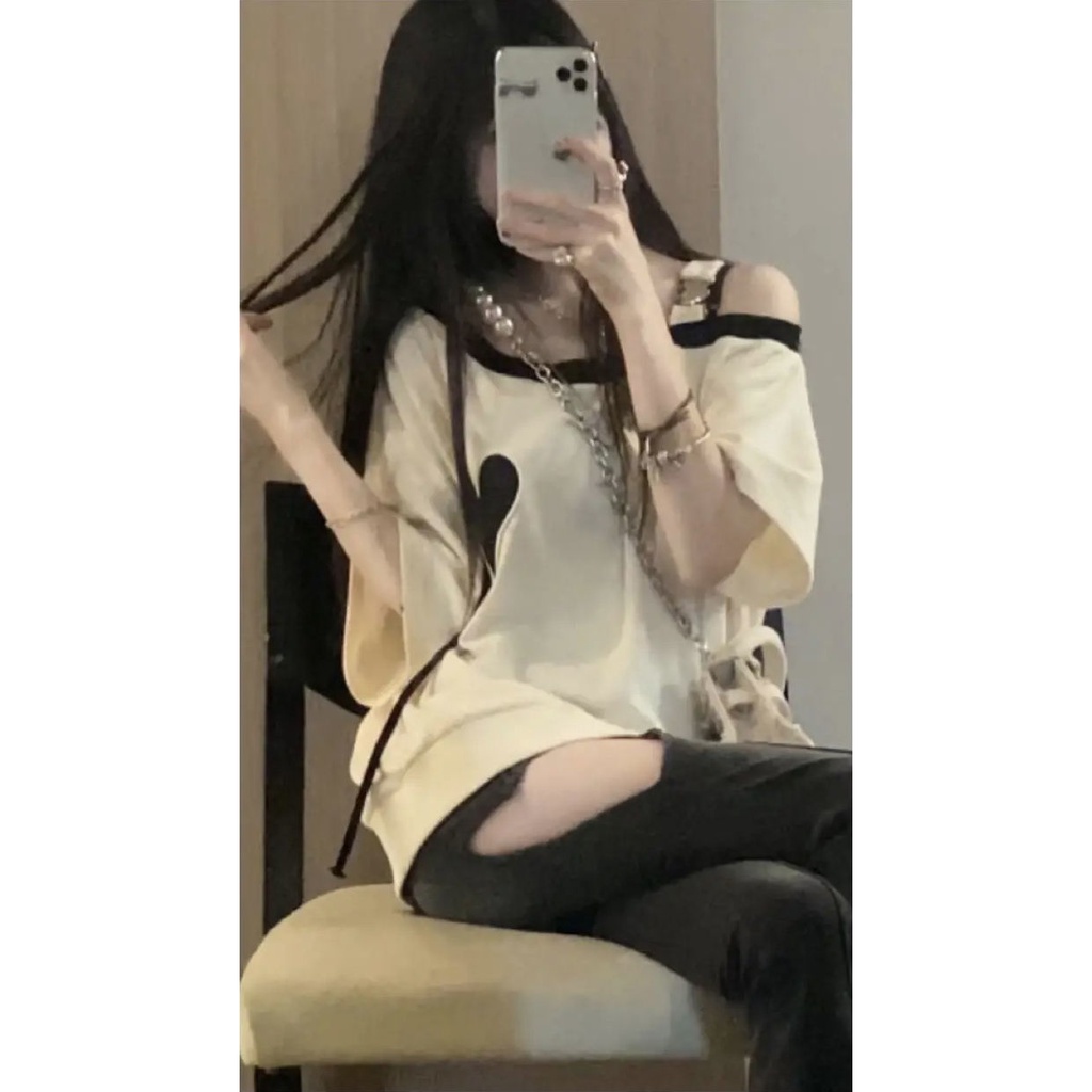 Áo Thun Tay Ngắn Dáng Rộng Thiết Kế Oversized Năng Động Thời Trang Dành Cho Mùa