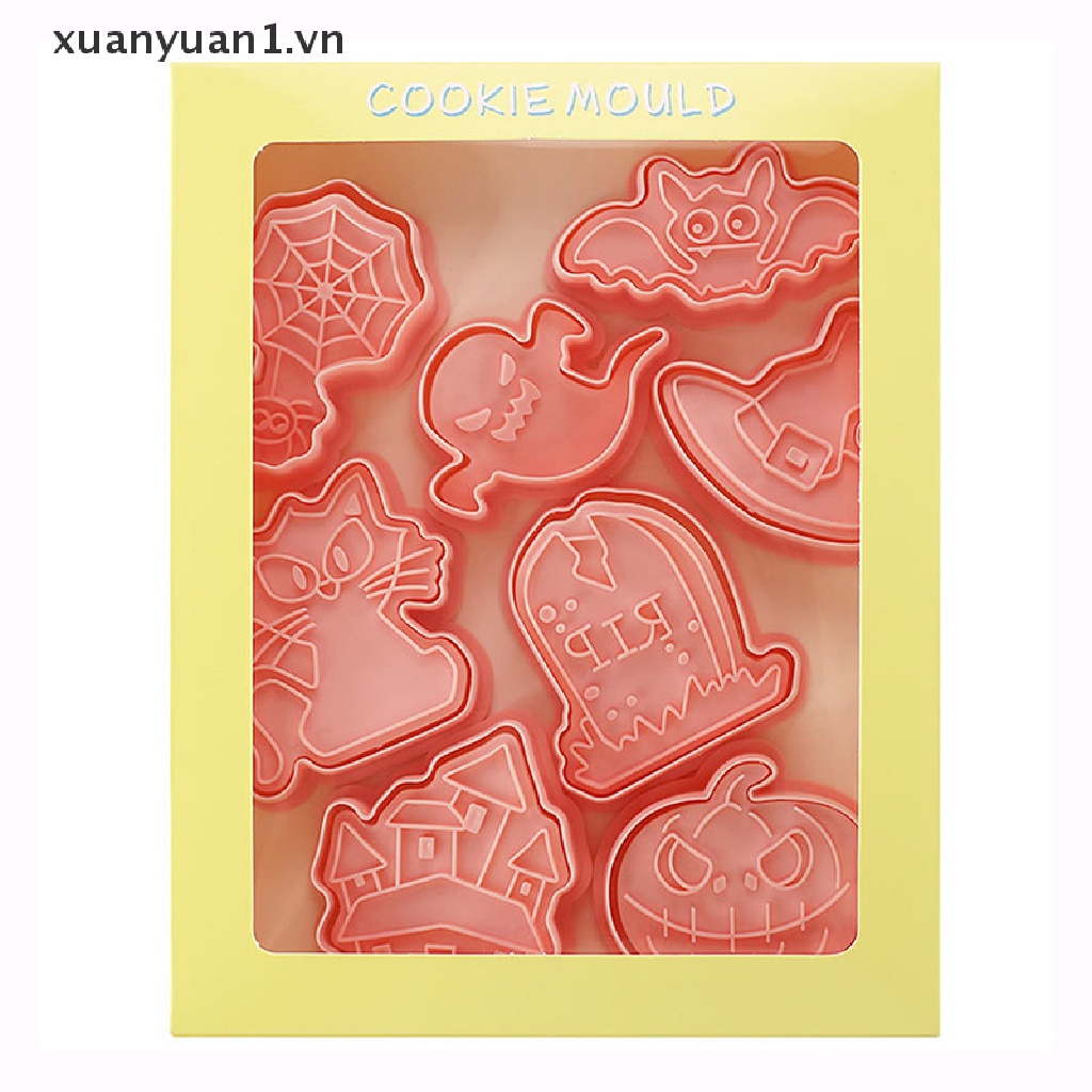 Set 8 Khuôn Làm Bánh Quy Phong Cách Halloween Độc Đáo