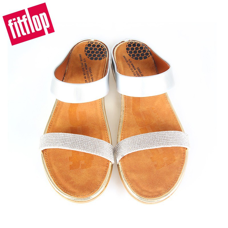 Fitflop Dép Sandal Đế Mềm Đính Đá Thời Trang Đi Biển Cho Nữ