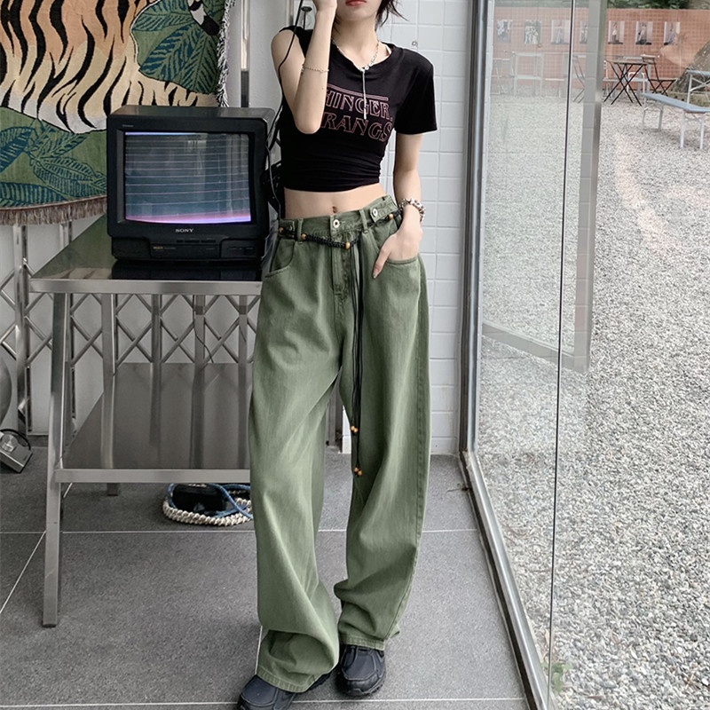 Quần Jean Nữ Lưng Cao Ống Rộng