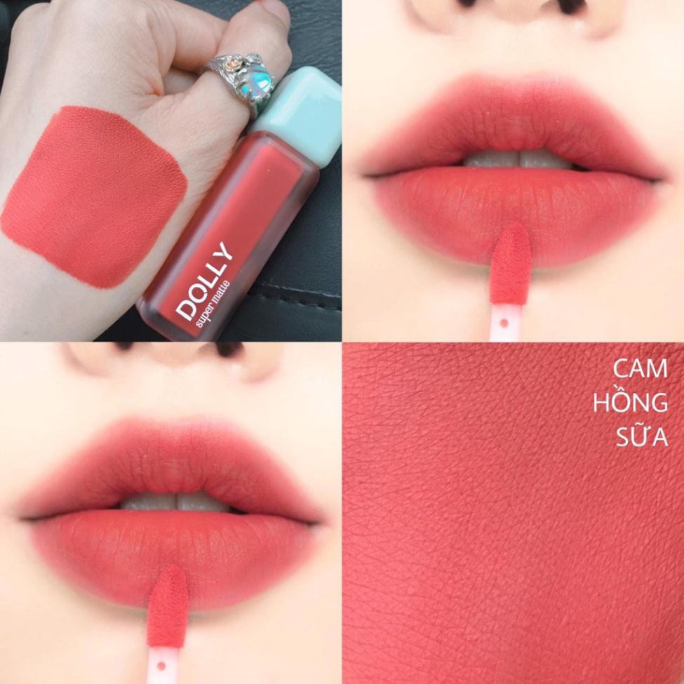 NEW 2021 [Cam Hồng Sữa 06] Son Kem Lì Dolly Super Matte Không Chì Màu Cam Hồng Sữa | BigBuy360 - bigbuy360.vn