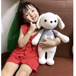 Thú len nhồi bông handmade - Chó trắng (40cm)