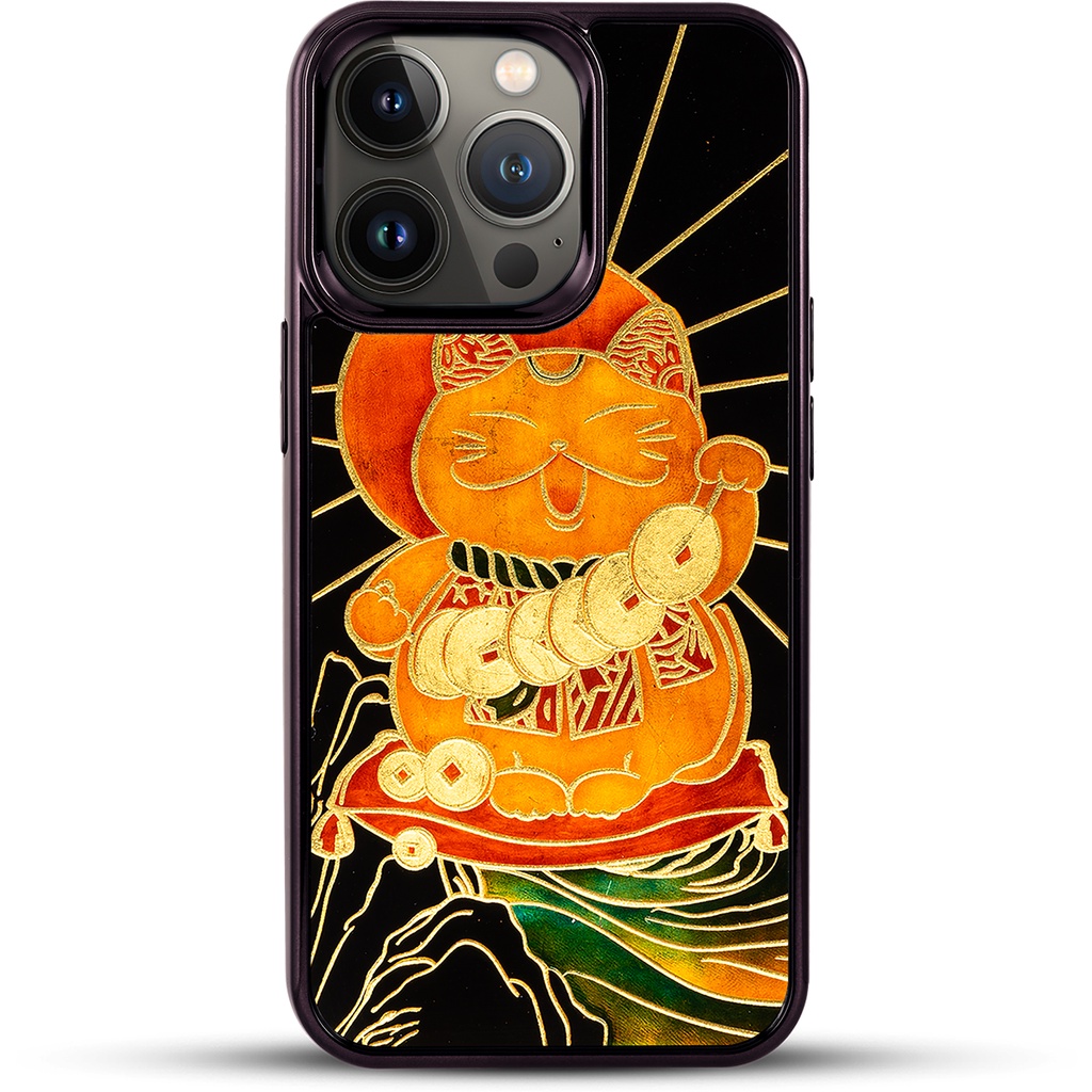 Ốp điện thoại cho iPhone 13 Pro / 13 Pro Max mẫu Mèo Thần Tài thương hiệu La Sonmai