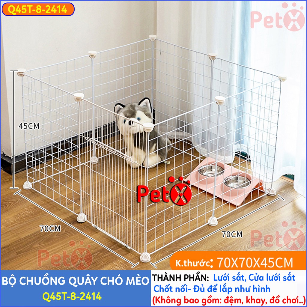 Quây chuồng chó mèo lắp ghép nuôi thú cưng sơn tĩnh điện giá rẻ bộ 8 tấm