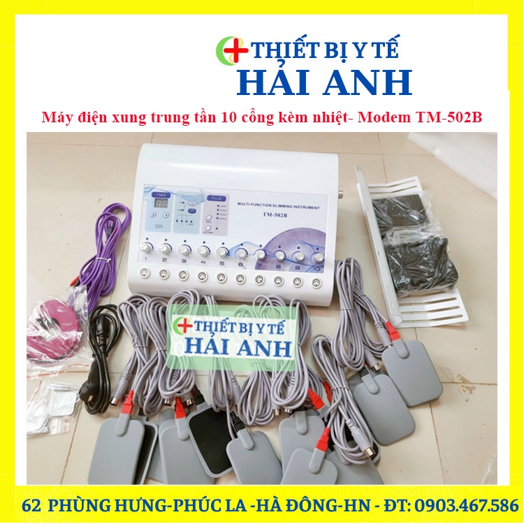Máy điện xung trung tần 10 cổng kèm nhiệt- Modem TM-502B- Độ bền cao- kiểu dáng hiện đại Mẫu Mới Nhất