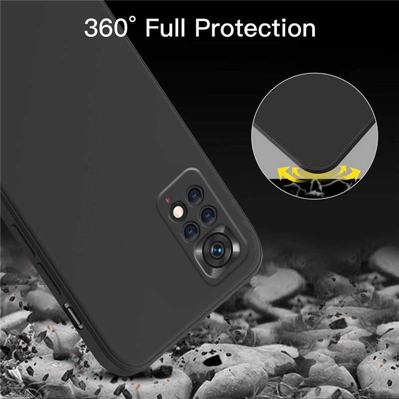 Ốp lưng Redmi Note 11 10 9 11S Pro điện thoại silicon mỏng có dây che phủ hoàn toàn camera thích hợp cho