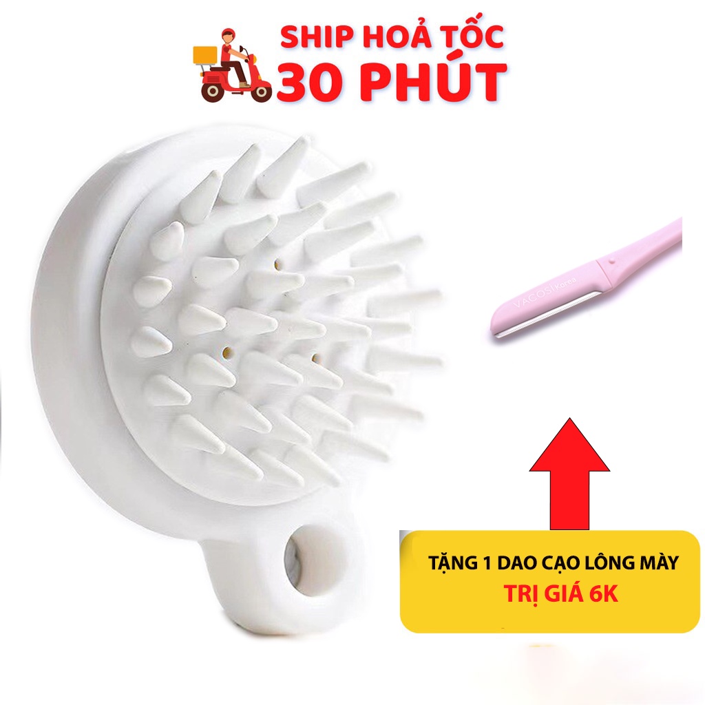 Lược gội đầu silicon Muji Nhật,massage da đầu,giảm stress và kích thích mọc tóc