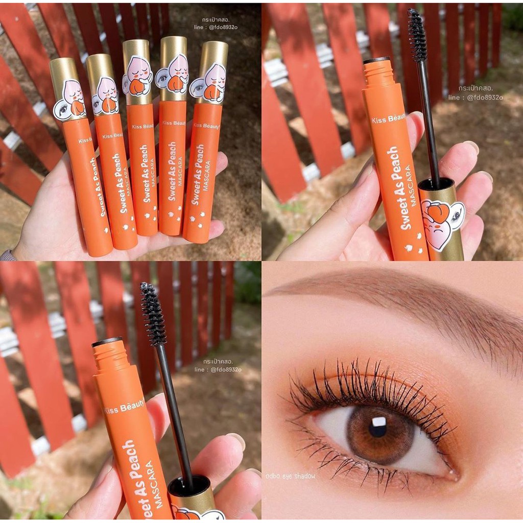 Mascara Chống Thấm Nước Peach Siêu Dài và Cong Mi, Siêu Tơi Mi