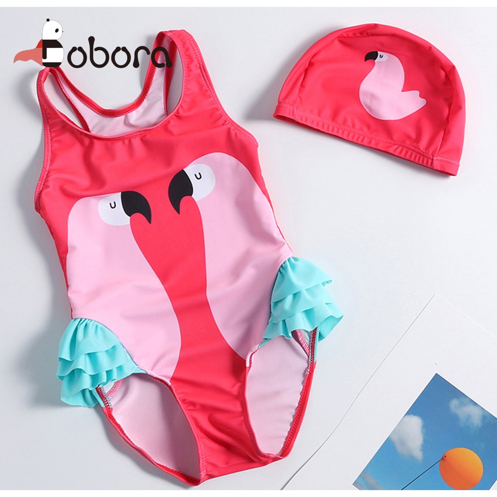Áo bơi liền quần in hình ngỗng cho bé gái