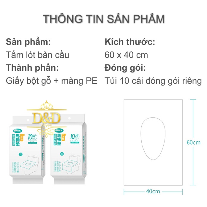 Tấm lót, miếng lót bồn cầu vệ sinh WHIKON dùng 1 lần tiện lợi