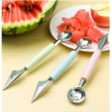 Dao 2 đầu tỉa củ, hoa quả, dụng cụ tạo hình cắt trái cây inox