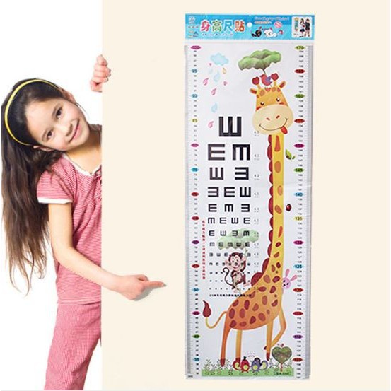 DECAL DÁN TƯỜNG THƯỚC ĐO CHIỀU CAO VÀ KIỂM TRA THỊ LỰC CHO BÉ 1183 GIA DỤNG GIA ĐÌNH
