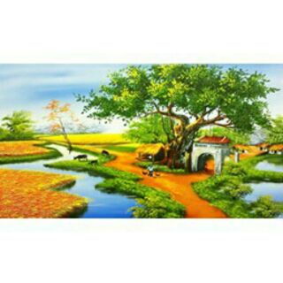 Tranh thêu 3D PHONG CẢNH ĐỒNG QUÊ LV3048