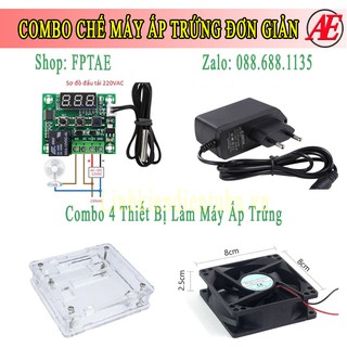 Combo 4 Món Mạch Nhiệt Độ Chế Máy Ấp Trứng W1209 12VDC