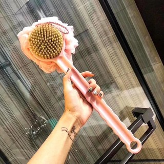 Cọ lưng kèm bông tắm 2 đầu