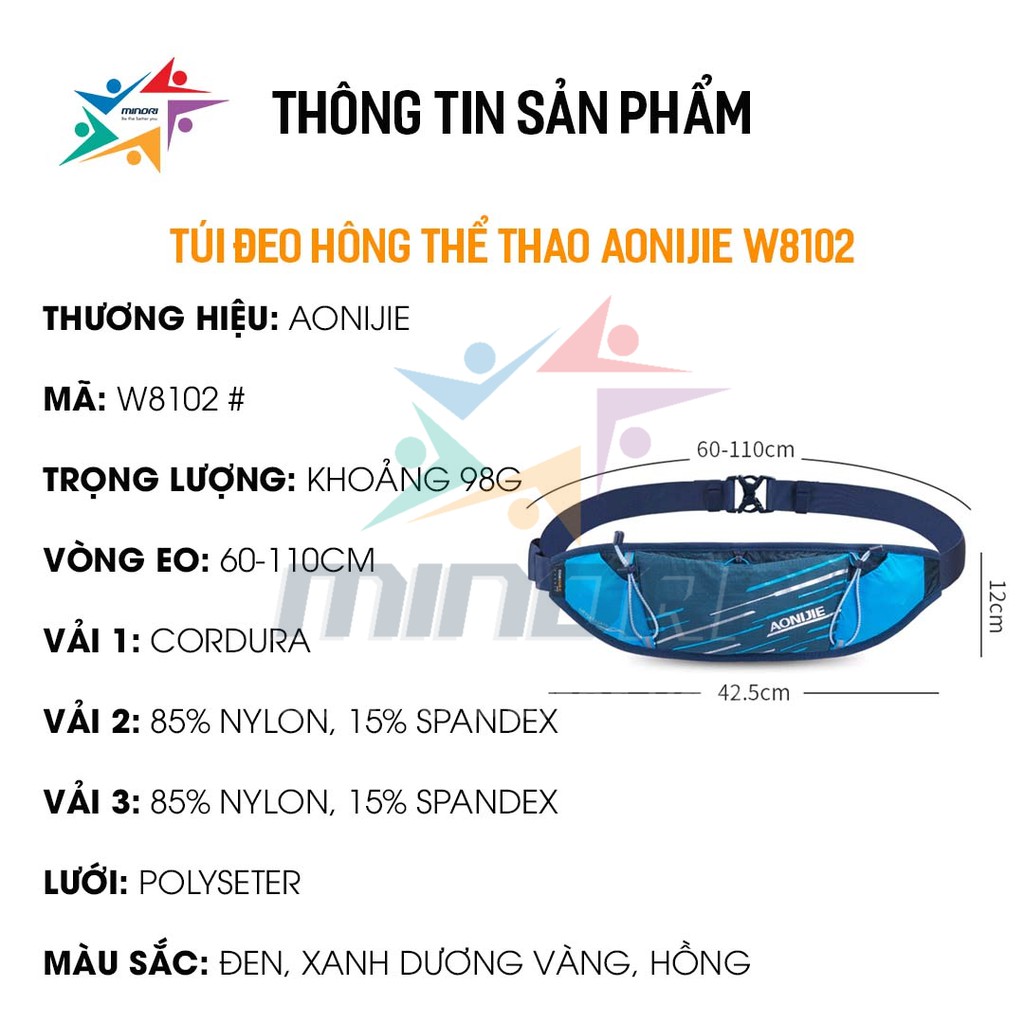 Túi Đeo Chạy Bộ Aonijie W8102 - Đai Chạy Bộ Nhỏ Gọn, Đựng Bình Nước 420ml