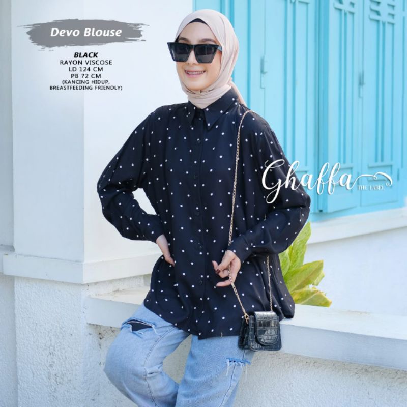 (Ready) Áo thun nam tay ngắn BLOUSE GHAFA / DEVO GHAFFAFATHELABEL BLOUSE POLKAD JUG LU4