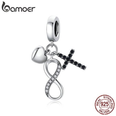 BAMOER Mặt Dây Chuyền Bạc 925 3mm Biểu Tượng Vô Cực SCC1713