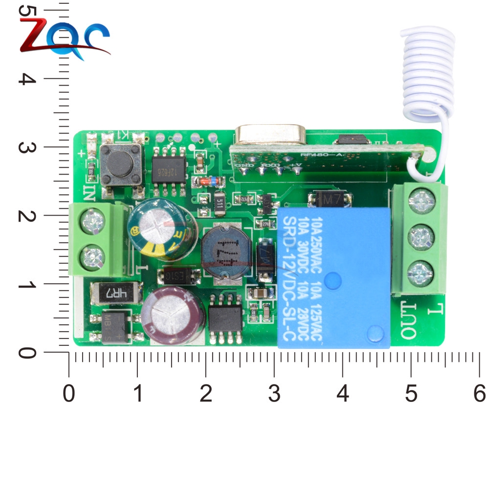 Bảng mạch rơ-le AC 220V 10A 1 kênh 315MHz 433MHz thu phát tín hiệu không dây cho hệ thống nhà thông minh