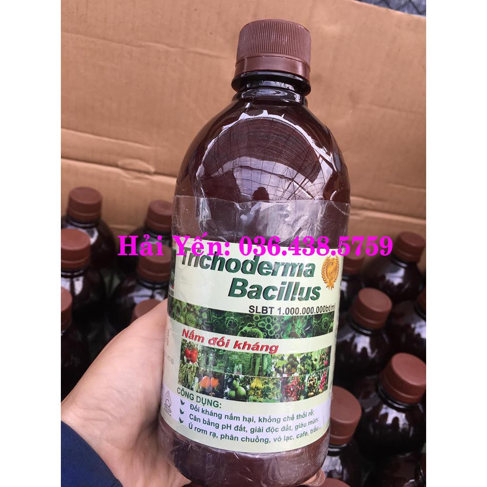 SIÊU RẺ - NẤM đối kháng TRICHODERMA Bacillus chai 500ml hàng nhập khẩu.
