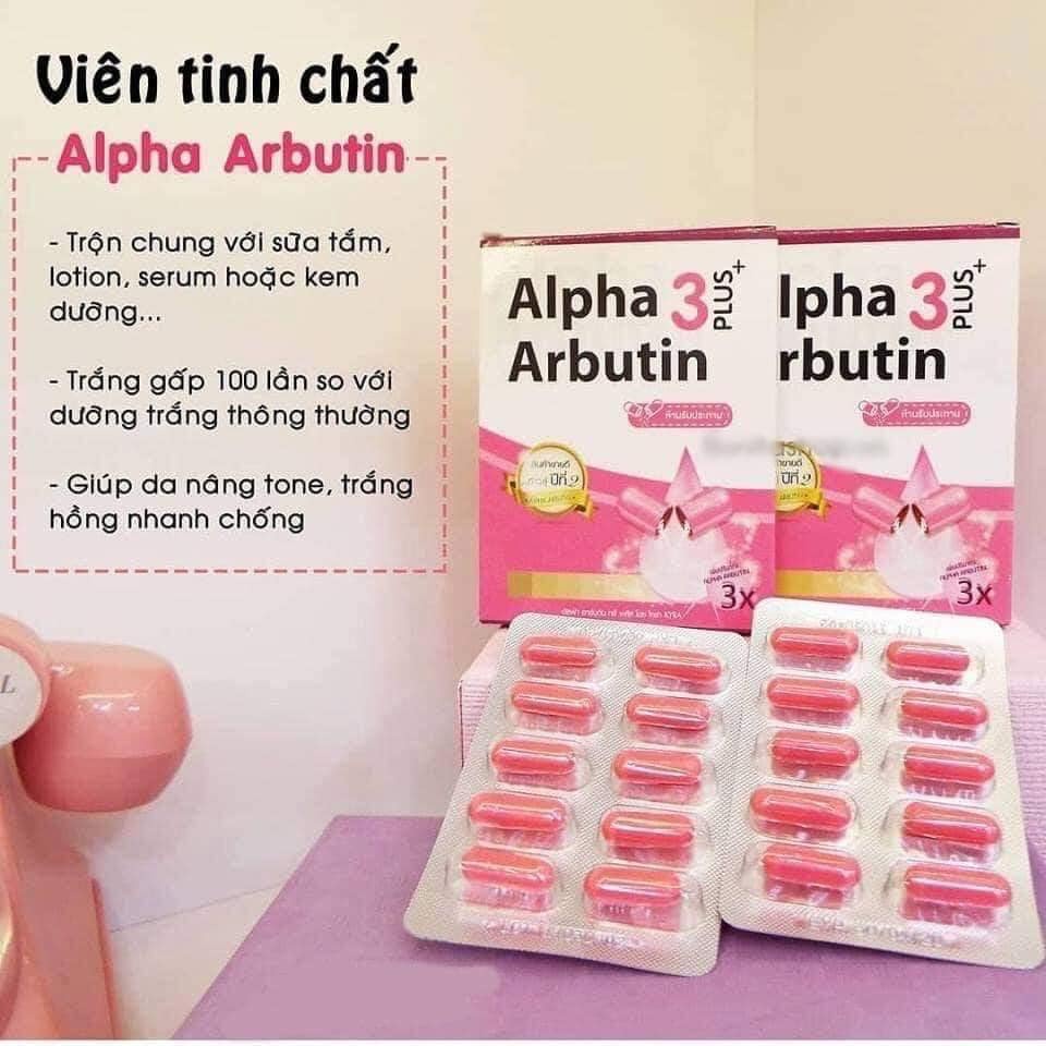 Vỉ 10 Viên Kích Trắng Alpha Arbutin 3 Plus Chống Nắng UV