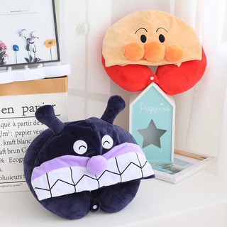 Gối Kê Cổ Chữ u Có Mũ Trùm Đầu Hình Anpanman Dễ Thương