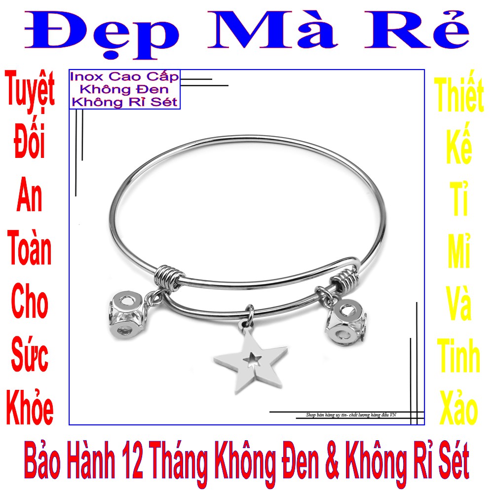 Kiềng đeo tay màu vàng ngôi sao của nữ -Tự điều chỉnh được theo cổ tay - Cam kết 1 đổi 1 nếu hoen , gỉ sét