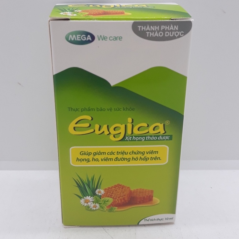 Xịt Họng Eugica [Chai 10ml] Hỗ Trợ Nhuận Phế, Giảm Ho, Giảm Các Triệu Chứng Đau Họng, Viêm Đường Hô Hấp Trên