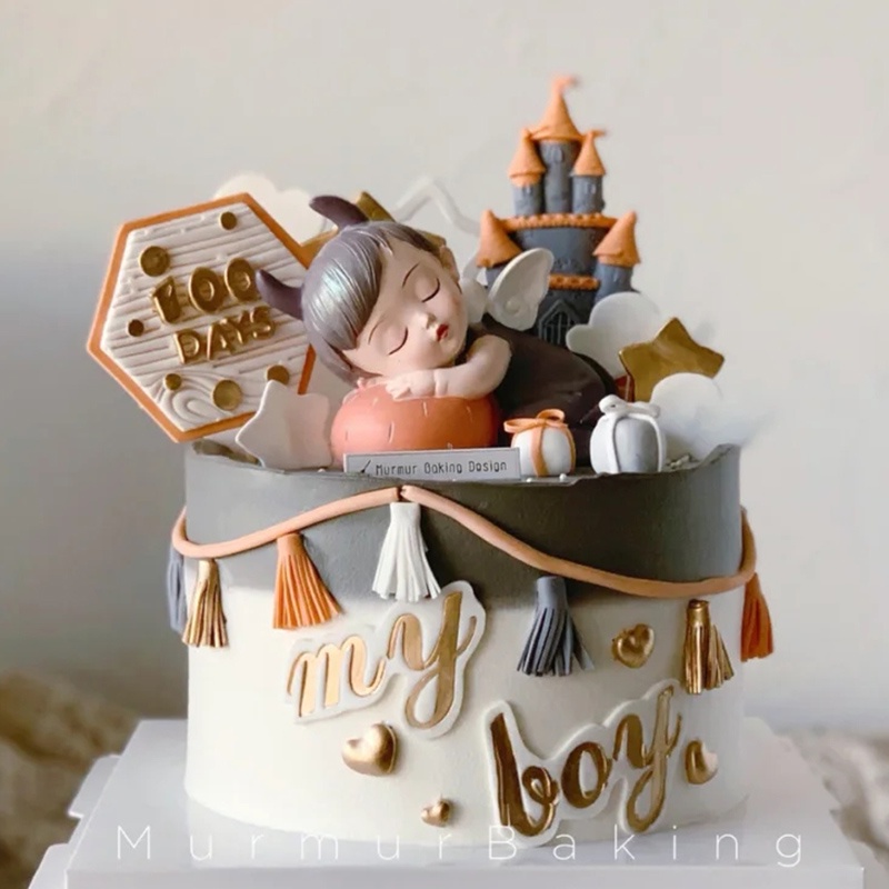 Tượng Nhựa Resin Hình Cô Gái Dễ Thương Dùng Để Trang Trí Bánh Sinh Nhật