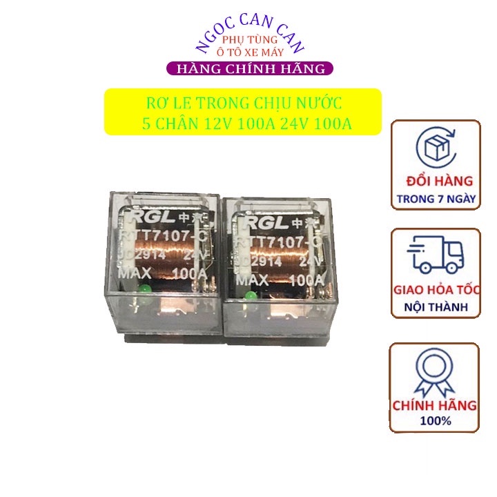 Combo 2 Rơ Le 5 Chân 12V 100A Hoặc 24V 100A