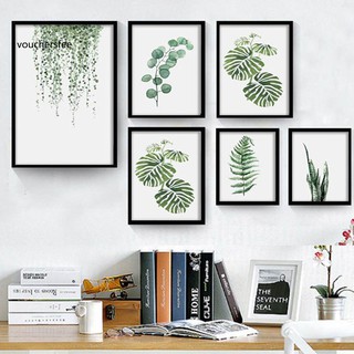 Tranh Vải Canvas Treo Tường Trang Trí Hình Lá Cây