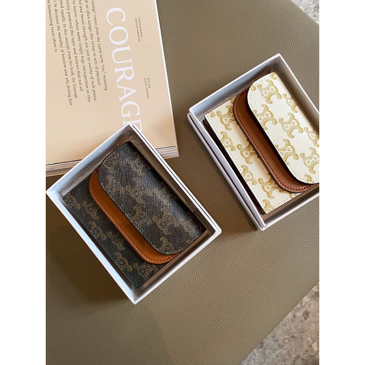 Ví Da Nhỏ Đựng Thẻ / Bằng Lái Xe In Họa Tiết Arc de Triomphe Cổ Điển Dành Cho Bạn Nữ