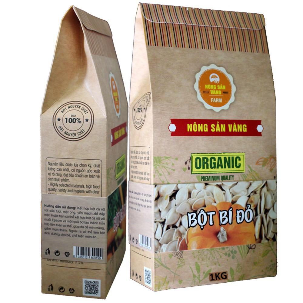 Bột bí Đỏ Nguyên Chất 1Kg - Nông sản vàng