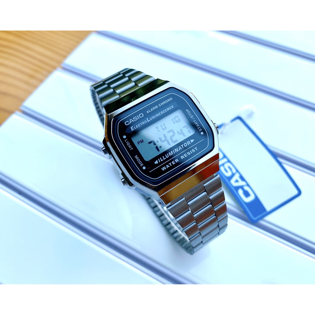 Đồng hồ Casio Nam A168WGG-1ADF thiết kế mặt vuông cổ điển