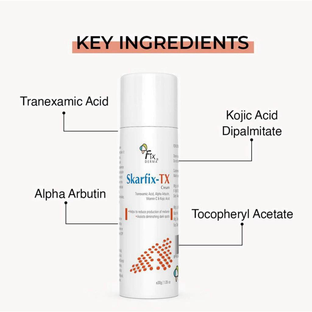 Kem Bôi Fixderma Skarfix-TX - Tranxenamic, Kojic Acid Hỗ trợ Giảm Thâm Sáng Da 15g