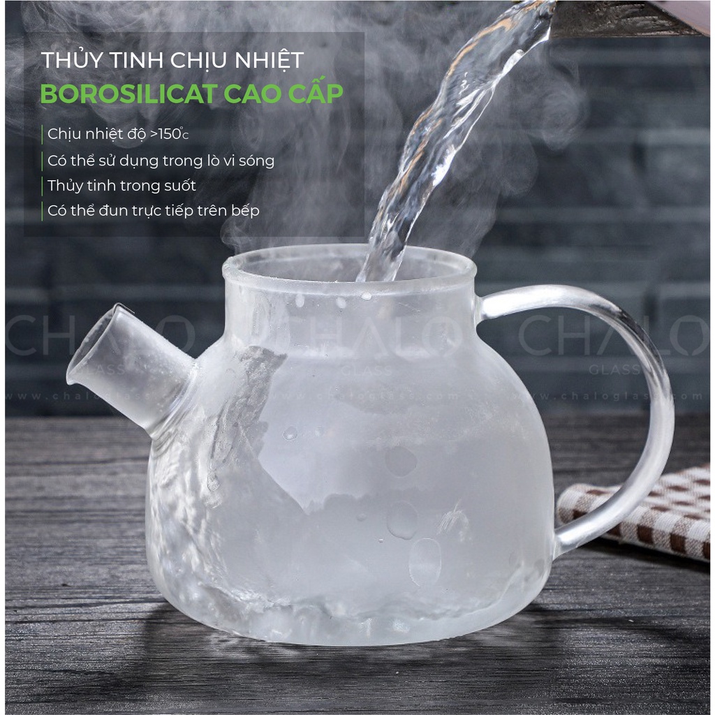 Bình trà thủy tinh chịu nhiệt nắp gỗ &amp; inox - 1000ml ~ 1800ml - BINH-04 &amp; BINH-05