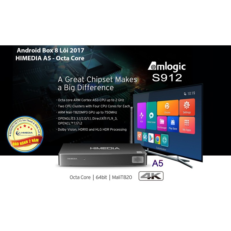 Android Box Himedia A5 bản New 2020 - Xử lý hình ảnh Siêu Net 4K - SẢN PHẨM CHÍNH HÃNG