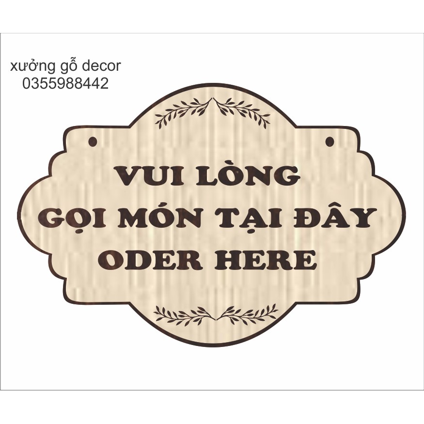 Bảng Gọi Món Tại Quầy/ Order Here Decor Quán Cà phê - Nhà hàng