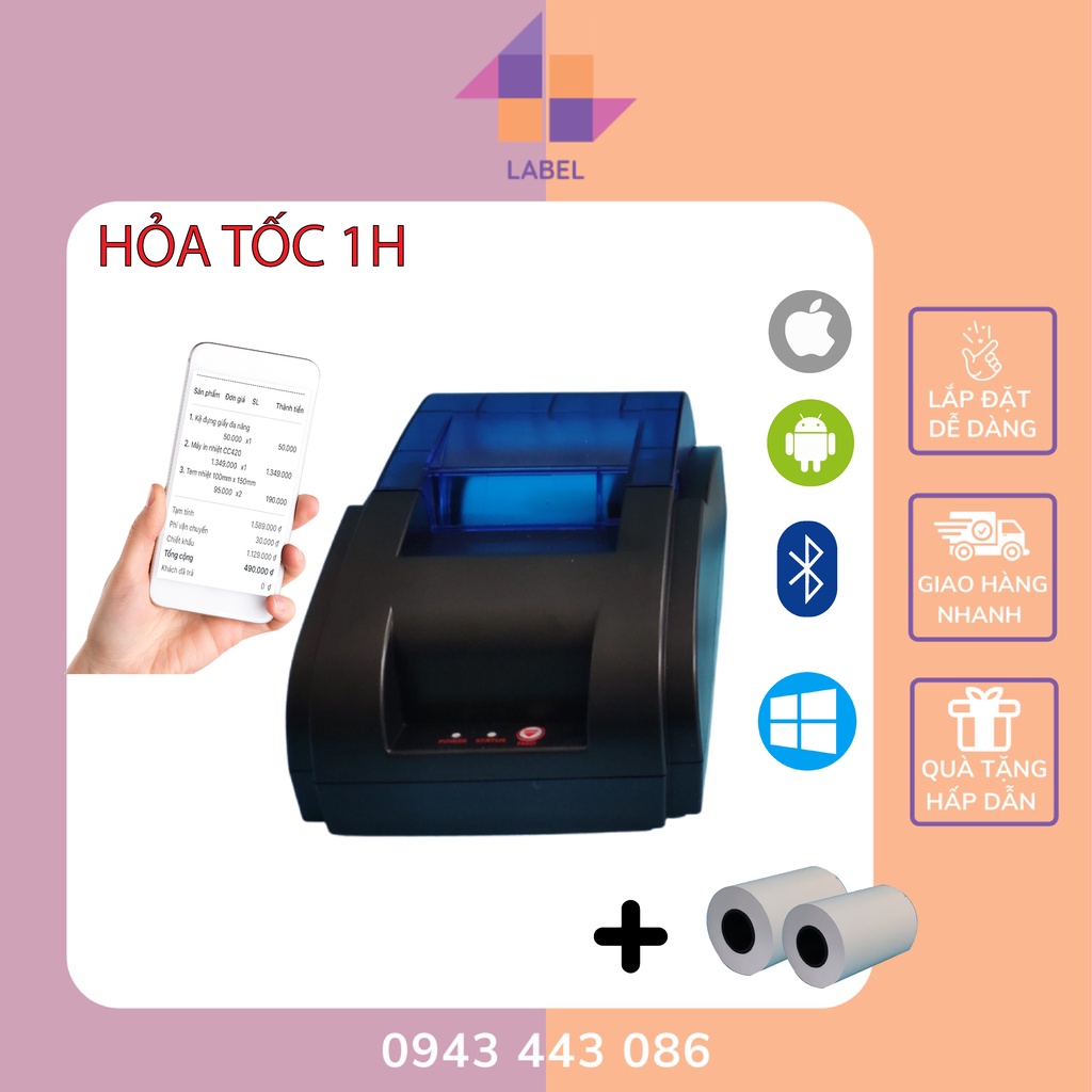 Máy in bill Bluetooth nhiệt Mini không dây KiotViet Viettelpay Sổ Bán Hàng Hóa đơn Phiếu tính tiền Ảnh chụp màn hình
