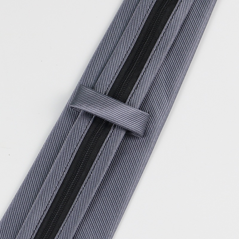 Cà Vạt 7CM Có Khóa Kéo Màu Đen / Xám / Đỏ Dành Cho Nam / Nữ