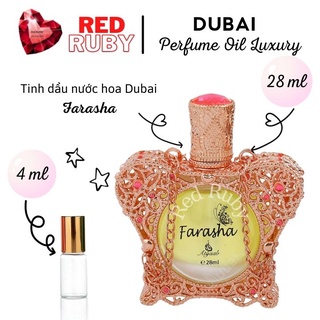 [Mẫu thử 4ml]Tinh Dầu Nước Hoa Dubai Farasha Atyaab Nội Địa Chính Hãng Cao Cấp, Dầu thơm Dubai, Red Rubby