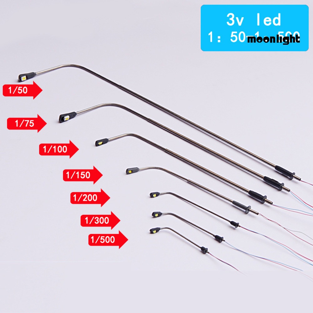 Bộ 10 mô hình đèn đường led mini trang trí tiểu cảnh