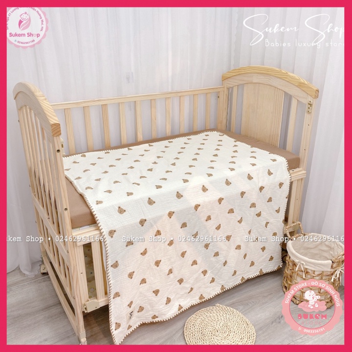 Chăn Xô Cho Bé/Chăn Xô 4 Lớp VIỀN TO BéBé Chất Xô Hàn Thoáng,Mềm, Siêu Nhẹ