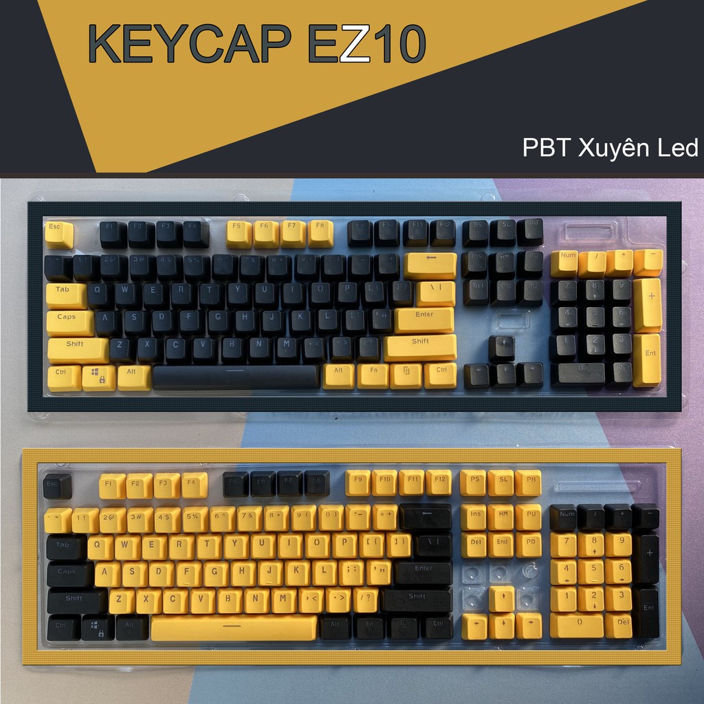 Keycap PBT Xuyên Led Giá Rẻ 104 phím.