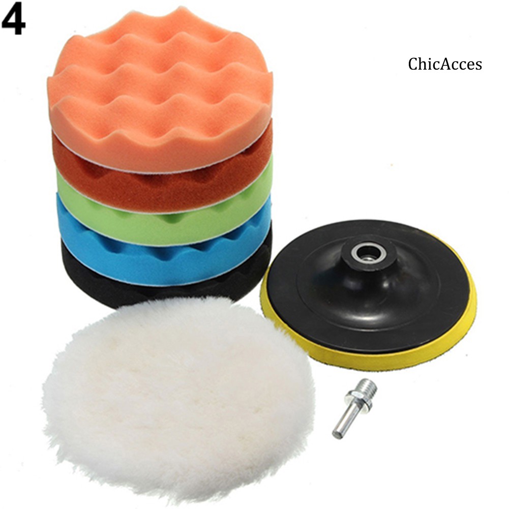 Bộ 7 miếng xốp đánh bóng xe hơi kích thước 3/5/6/7 inch
